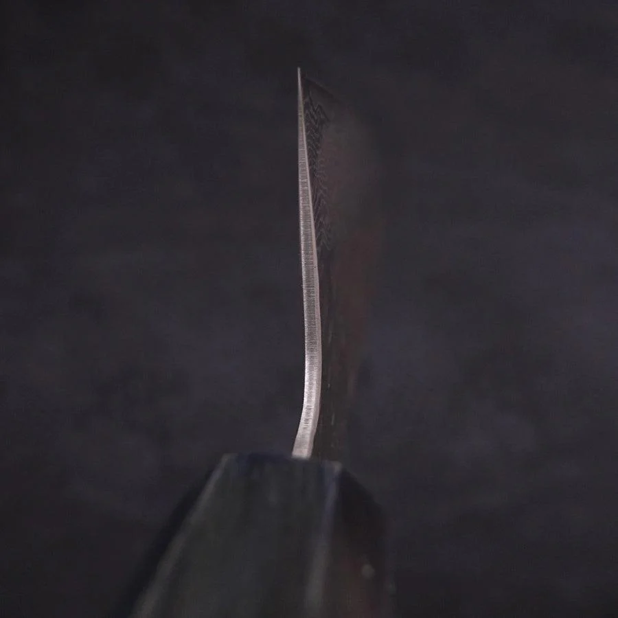 Gyuto AUS-10 Tsuchime Damast Dunkelblauer Urushi Griff 240mm - Image 4