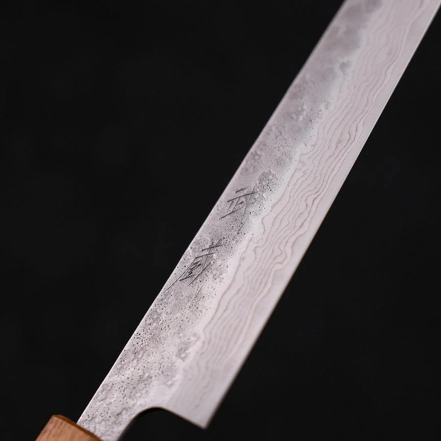 Sujihiki AUS-10 Nashiji Damast Yaki Urushi Griff 240mm - Image 3
