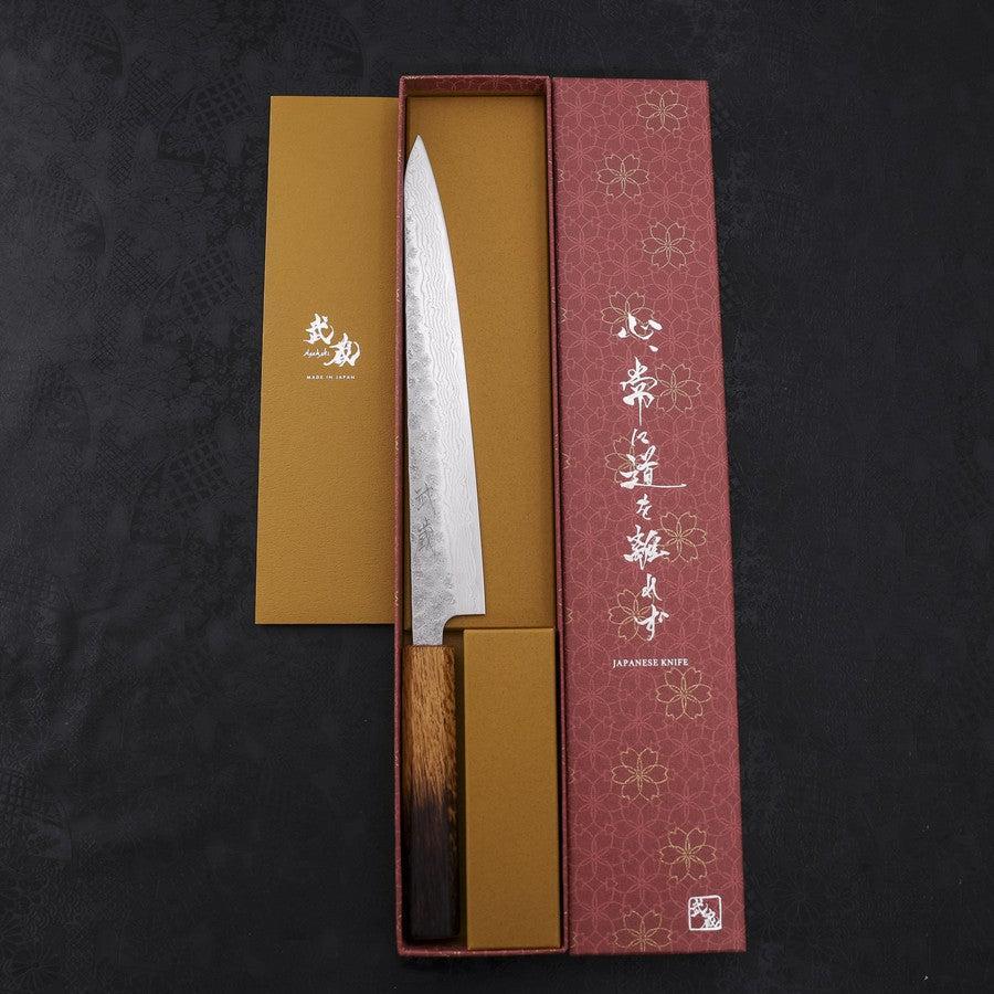 Sujihiki AUS-10 Nashiji Damast Yaki Urushi Griff 240mm - Image 8