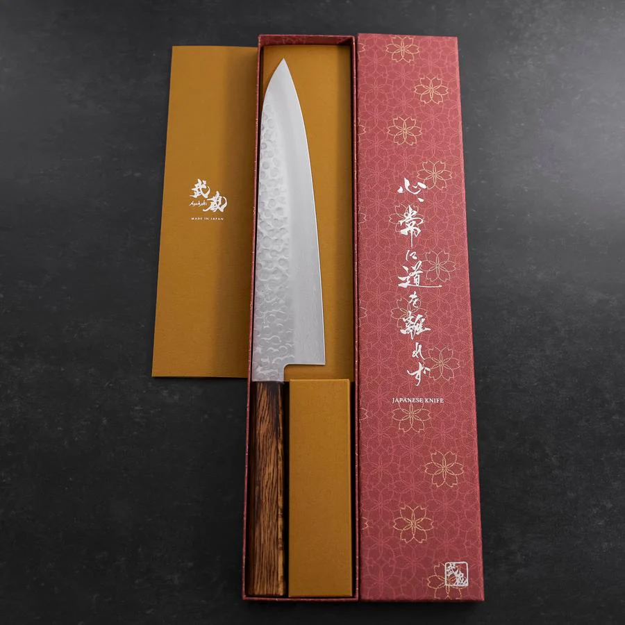 Gyuto AUS-10 Tsuchime Damast Sumi Urushi Griff 240mm - Image 8