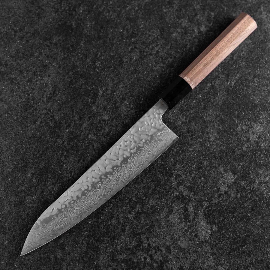 Gyuto AUS-10 Tsuchime Damast Walnussholz Griff 210mm - Image 2