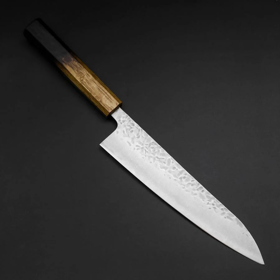 Gyuto AUS-10 Tsuchime Damast Yaki Urushi Griff 210mm