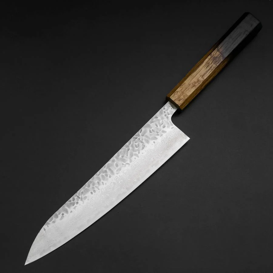 Gyuto AUS-10 Tsuchime Damast Yaki Urushi Griff 210mm - Image 2