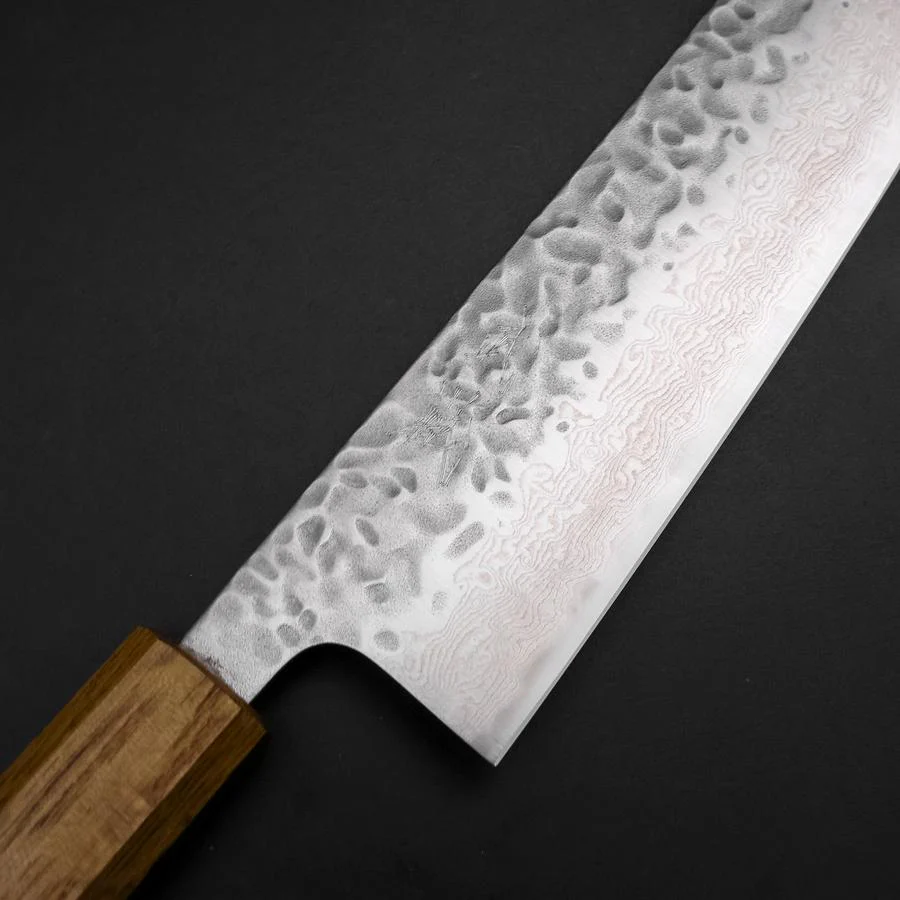 Gyuto AUS-10 Tsuchime Damast Yaki Urushi Griff 210mm - Image 3