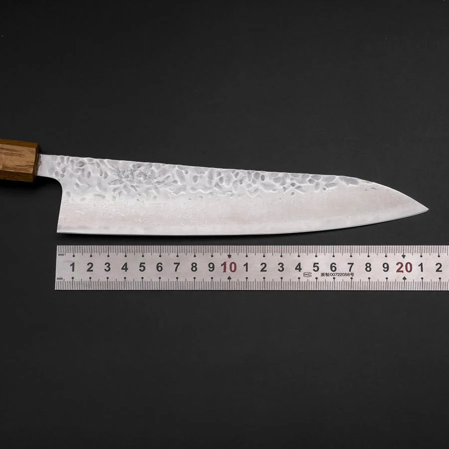Gyuto AUS-10 Tsuchime Damast Yaki Urushi Griff 210mm - Image 7