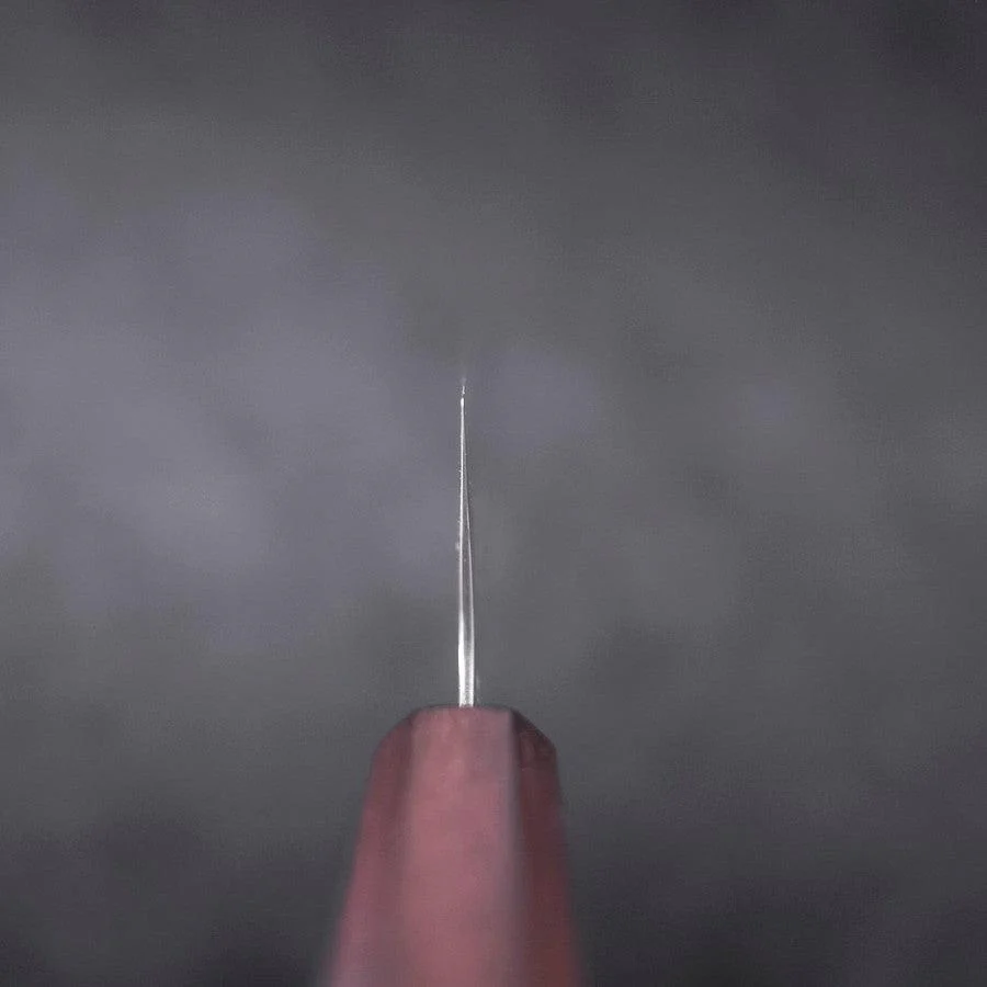 Gyuto AUS-10 Tsuchime Damast Lila Urushi Griff 210mm - Image 4