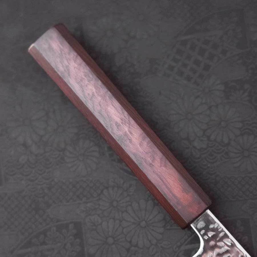 Gyuto AUS-10 Tsuchime Damast Lila Urushi Griff 210mm - Image 6