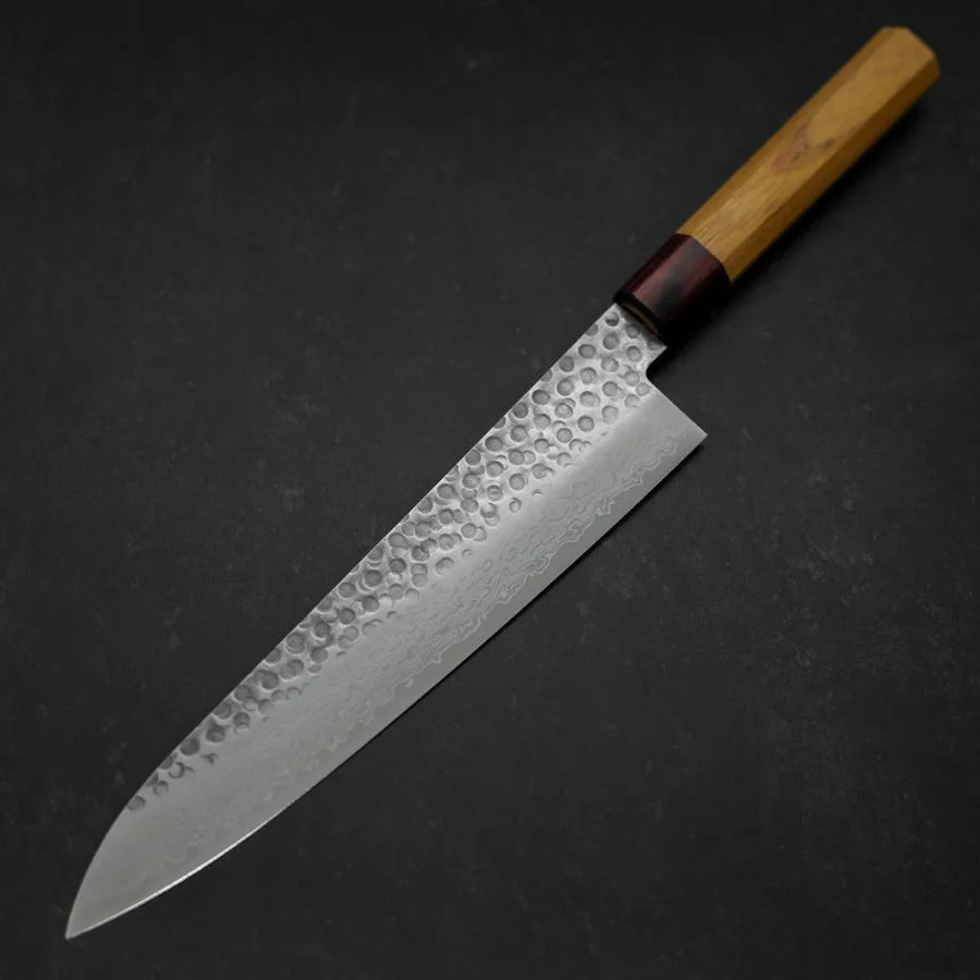 Gyuto AUS-10 Tsuchime Damast Zelkove Griff 240mm - Image 2
