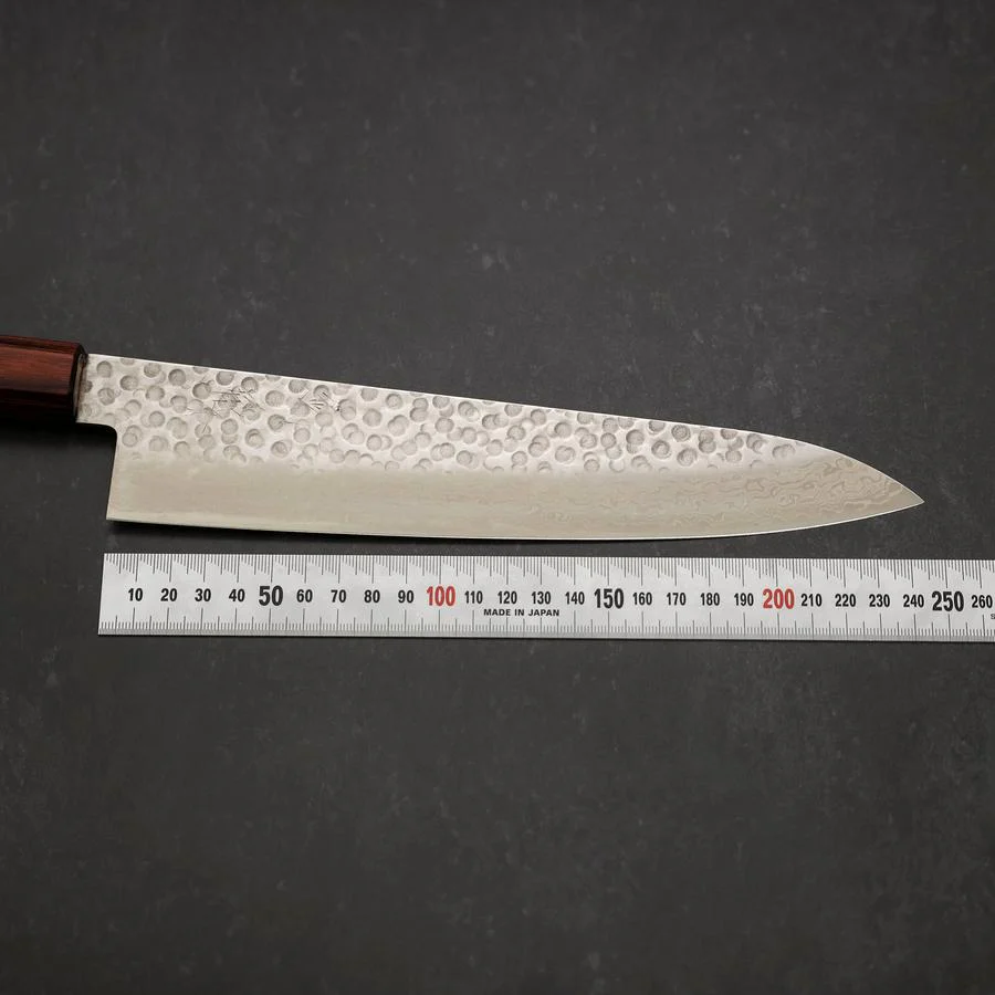 Gyuto AUS-10 Tsuchime Damast Zelkove Griff 240mm - Image 7