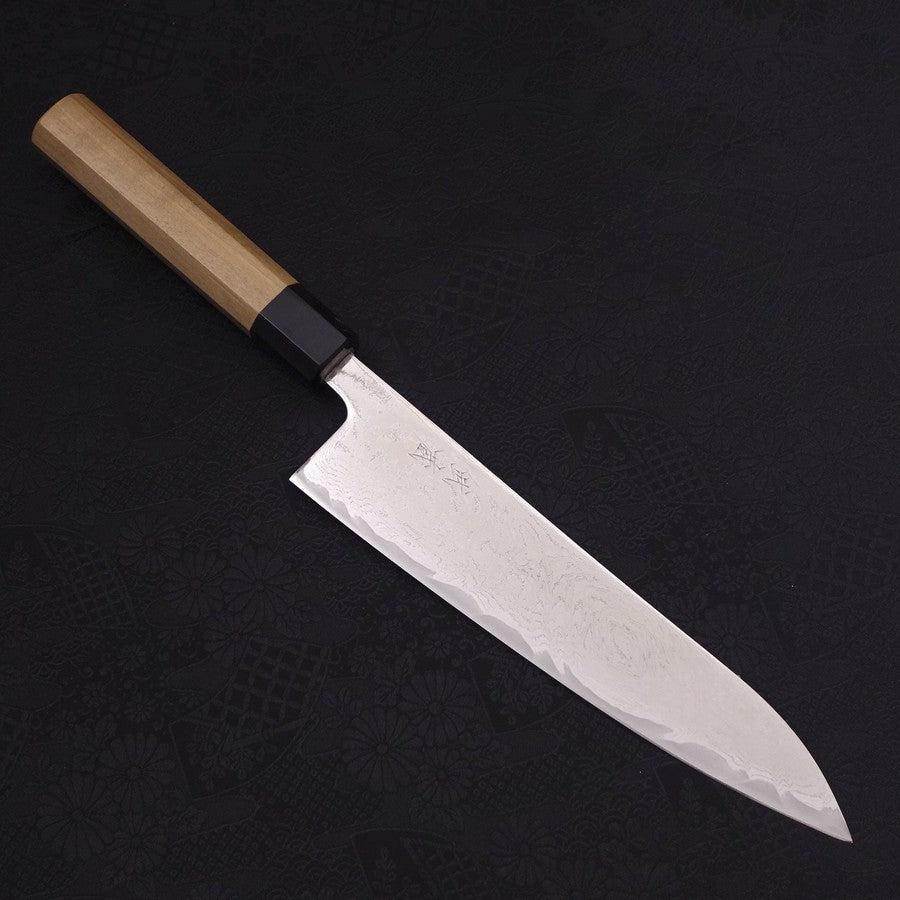 Gyuto AUS-10 Wellen Nickel Damast Büffelhorn und Magnolienholz Griff 210mm