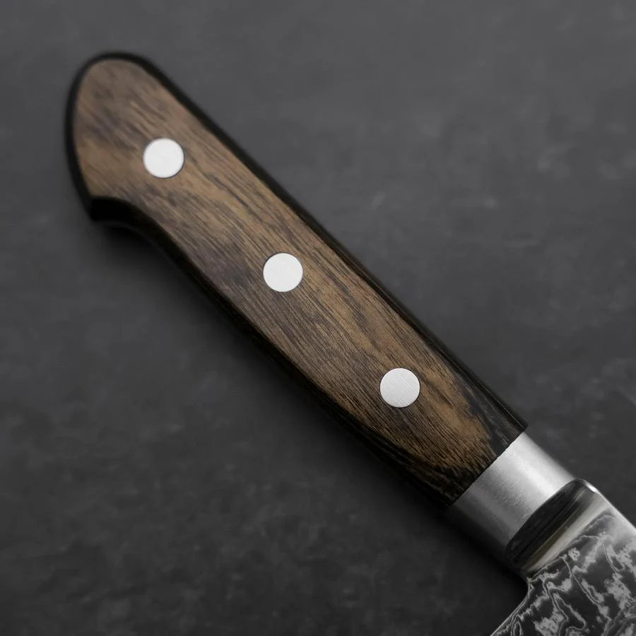 Gyuto AUS-10 Wellen-Nickel Damast Brauner Westlicher Griff 210mm - Image 6
