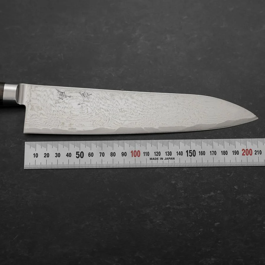 Gyuto AUS-10 Wellen-Nickel Damast Brauner Westlicher Griff 210mm - Image 7