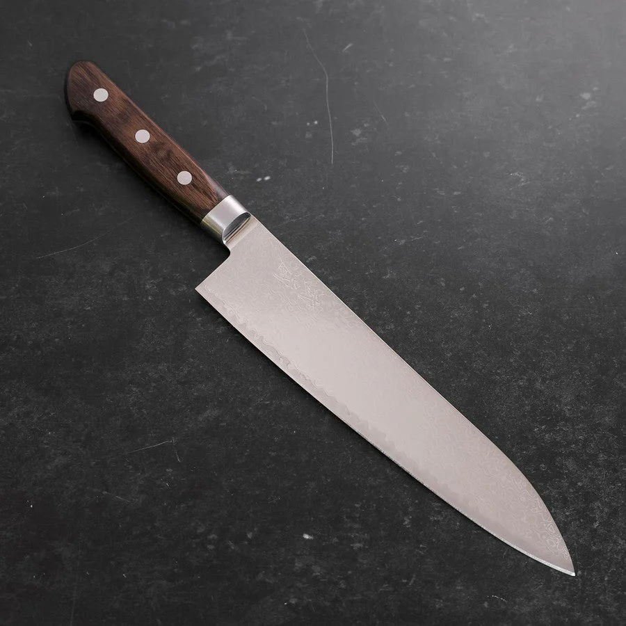 Gyuto AUS-10 Wellen Nickel Damast Westlicher Griff 210mm