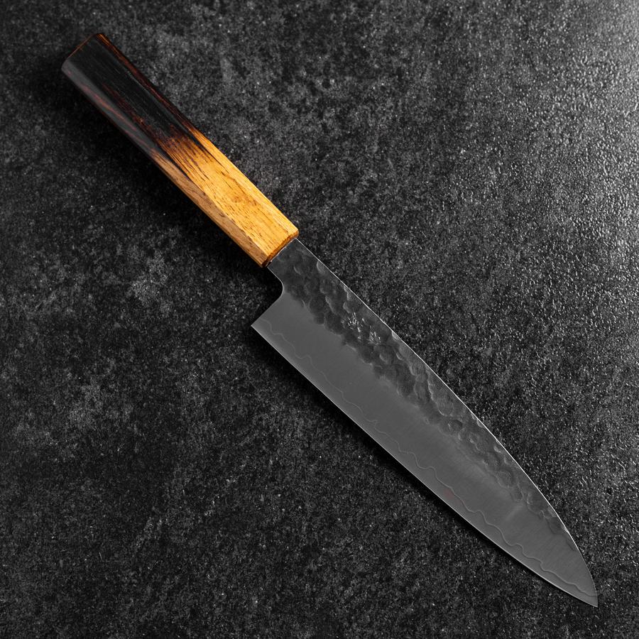 Gyuto AUS-8 Kurouchi Tsuchime Yaki Urushi Griff 200mm