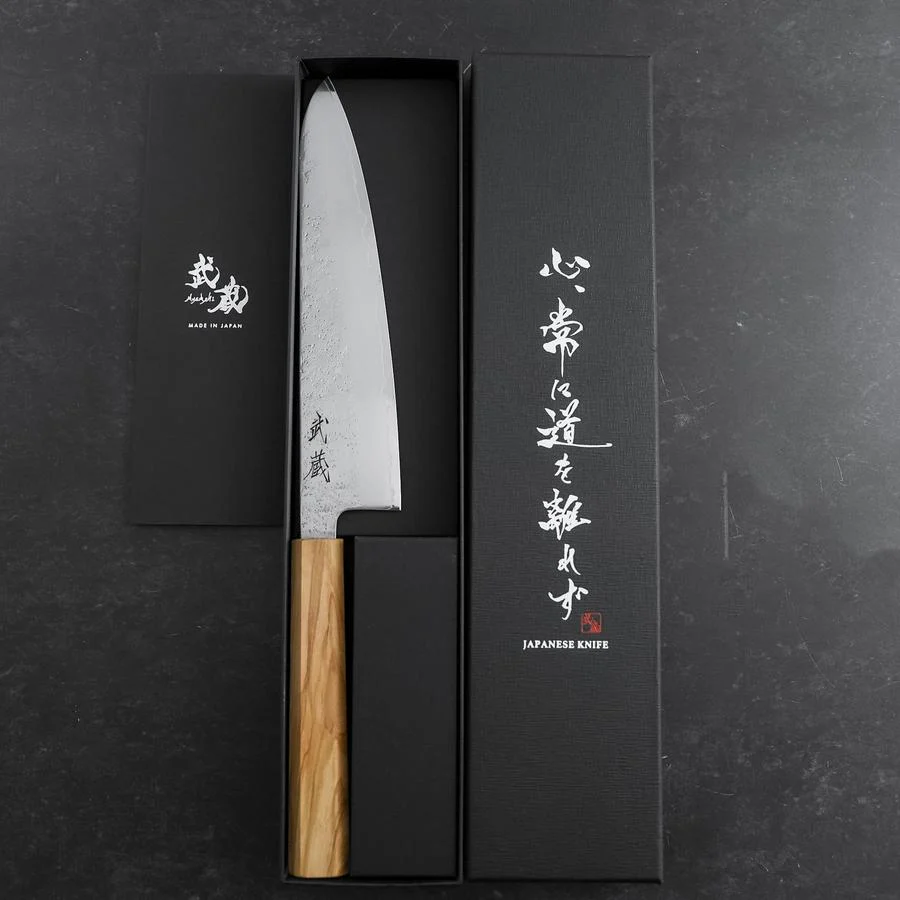 Gyuto AUS-8 Nashiji Olivenholz Griff 195mm - Image 8