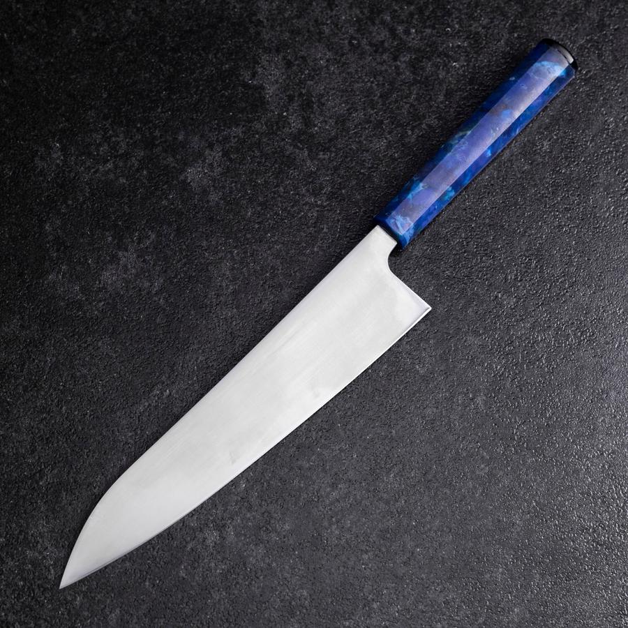 Gyuto AUS-8 Poliert Blauer Ozeanplastik Griff 210mm - Image 2