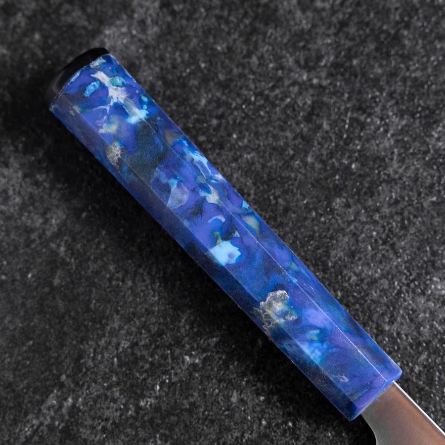 Gyuto AUS-8 Poliert Blauer Ozeanplastik Griff 210mm - Image 6