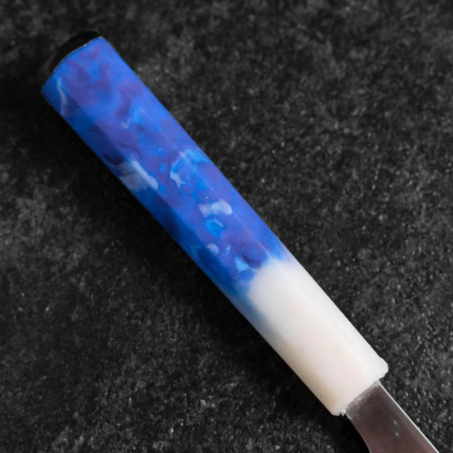 Gyuto AUS-8 Poliert Weiß-Blauer Ozeanplastik Griff 210mm - Image 6