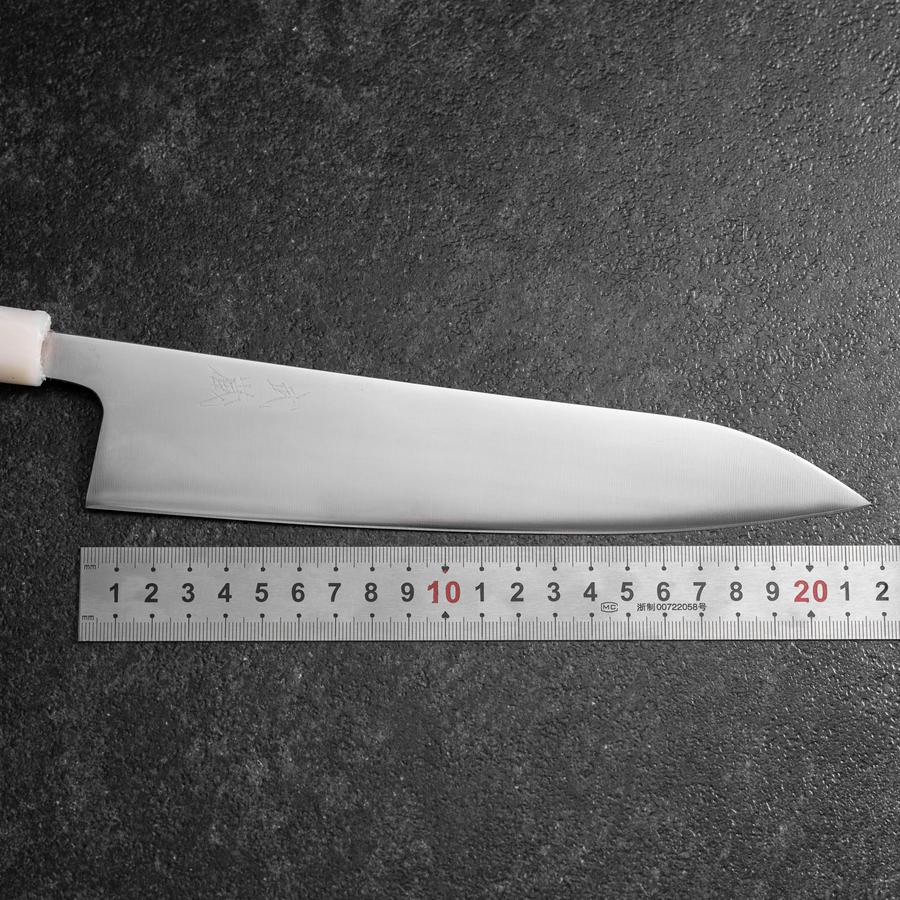 Gyuto AUS-8 Poliert Weiß-Blauer Ozeanplastik Griff 210mm - Image 7