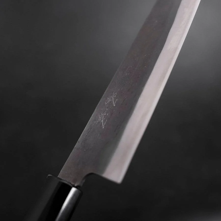 Gyuto Blue Steel #1 Edelstahlummantelung Kurouchi Büffelhorn und Magnolienholz Griff 210mm - Image 3