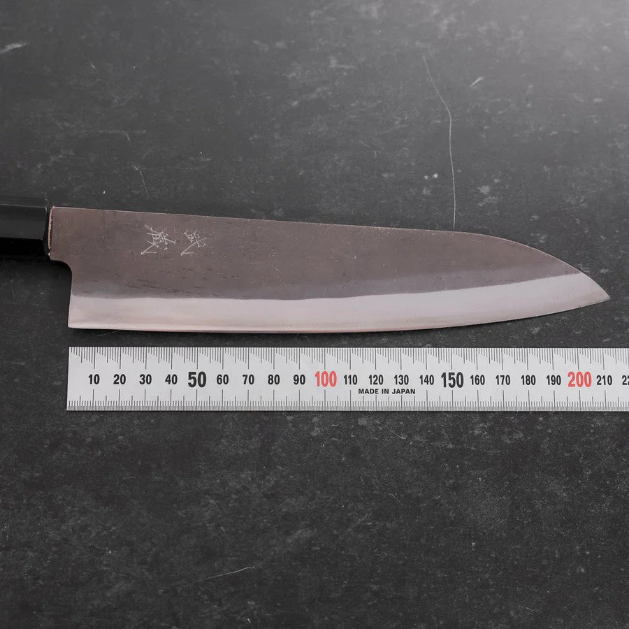 Gyuto Blue Steel #1 Edelstahlummantelung Kurouchi Büffelhorn und Magnolienholz Griff 210mm - Image 7