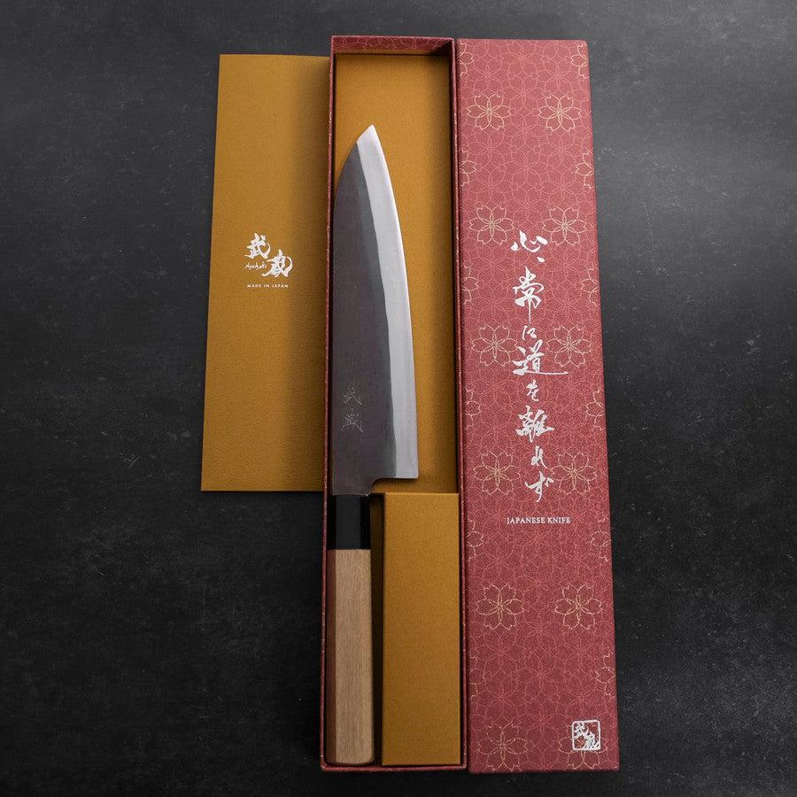 Gyuto Blue Steel #1 Edelstahlummantelung Kurouchi Büffelhorn und Magnolienholz Griff 210mm - Image 8