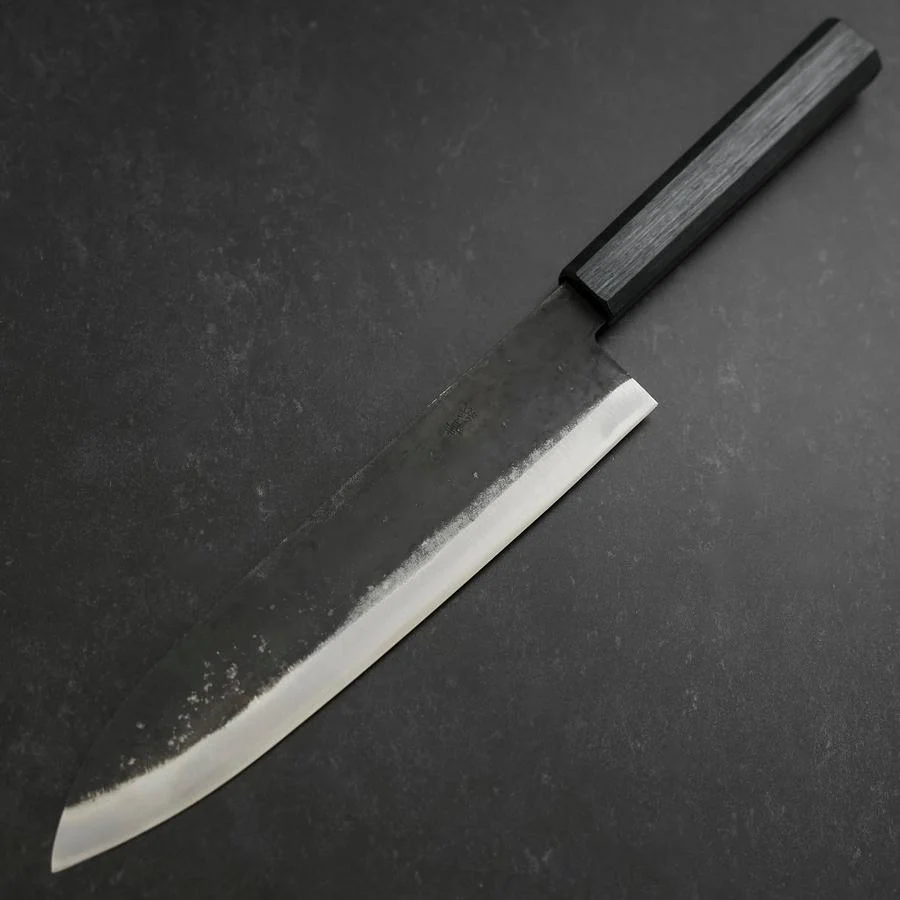 Gyuto Blue Steel #1 Kurouchi Dunkelblauer Urushi Griff 240mm - Image 2