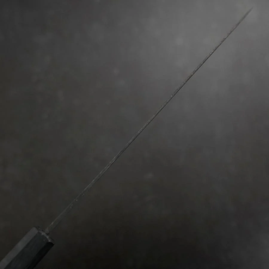 Gyuto Blue Steel #1 Kurouchi Dunkelblauer Urushi Griff 240mm - Image 5