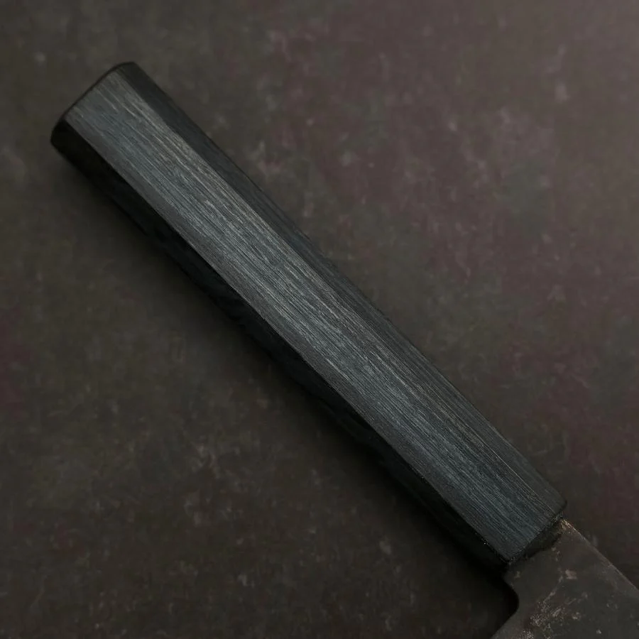 Gyuto Blue Steel #1 Kurouchi Dunkelblauer Urushi Griff 240mm - Image 6