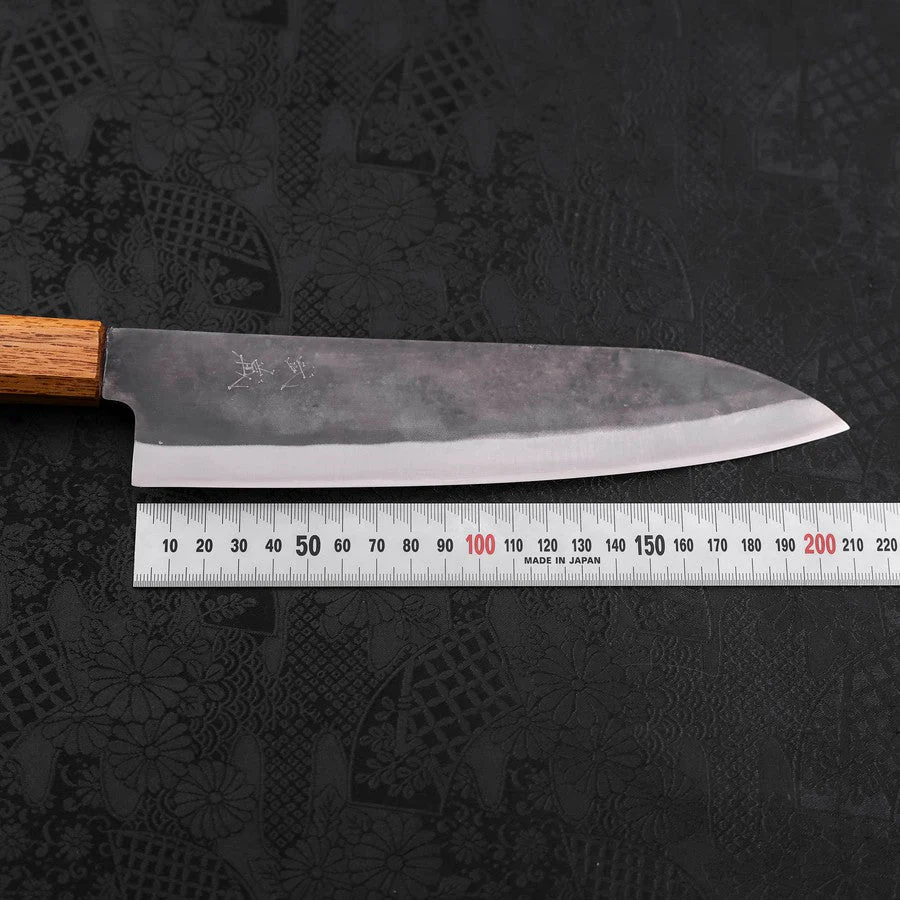 Gyuto Blue Steel #1 Edelstahlummantelung Kurouchi Eichenholz Griff 210mm - Image 7