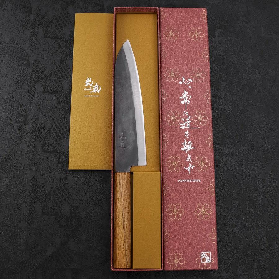 Gyuto Blue Steel #1 Edelstahlummantelung Kurouchi Eichenholz Griff 210mm - Image 8