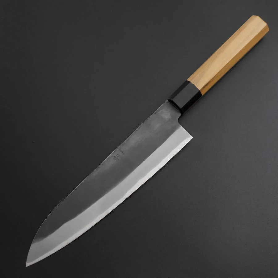 Gyuto Blue Steel #1 Kurouchi Edelstahlummantelung Walnussholz Griff 210mm - Image 2