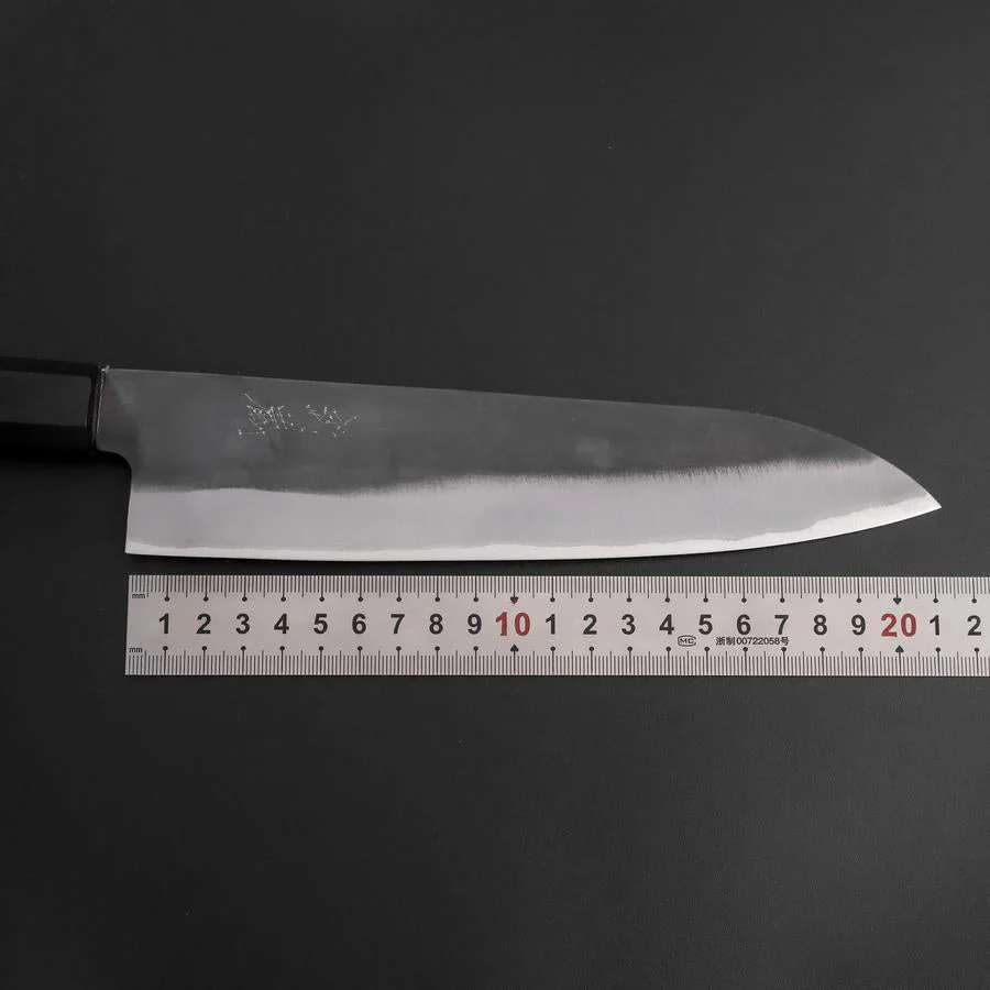 Gyuto Blue Steel #1 Kurouchi Edelstahlummantelung Walnussholz Griff 210mm - Image 7