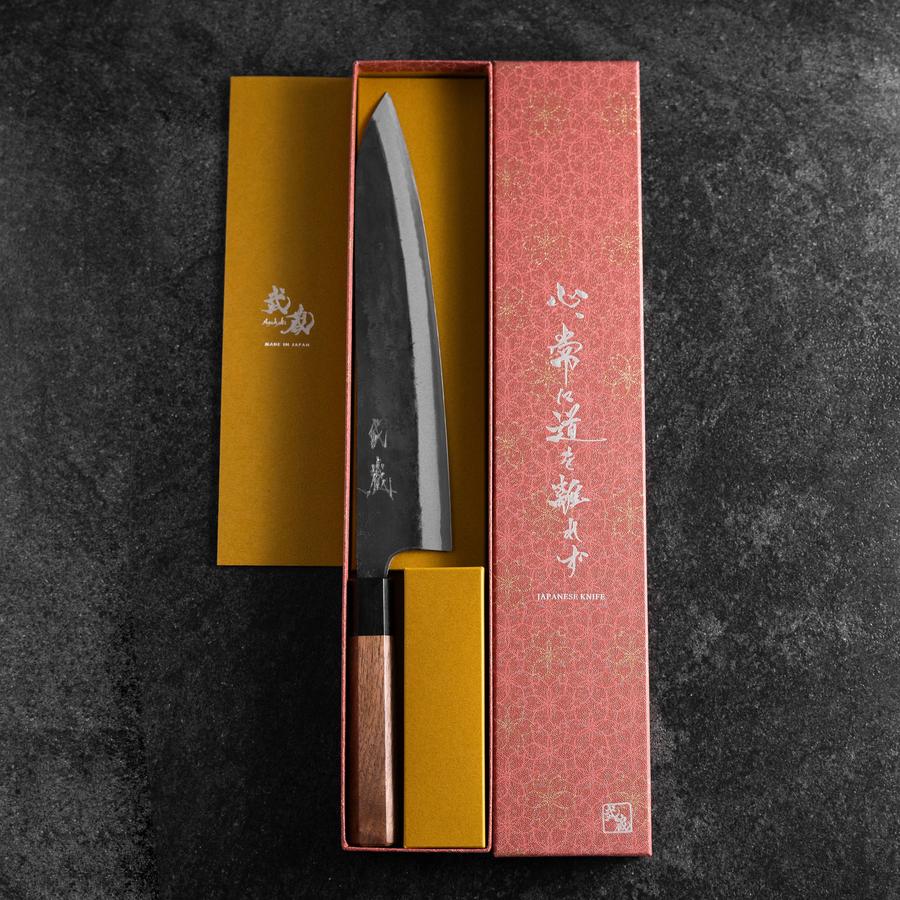 Gyuto Blue Steel #1 Kurouchi Walnussholz Griff 240mm - Image 8
