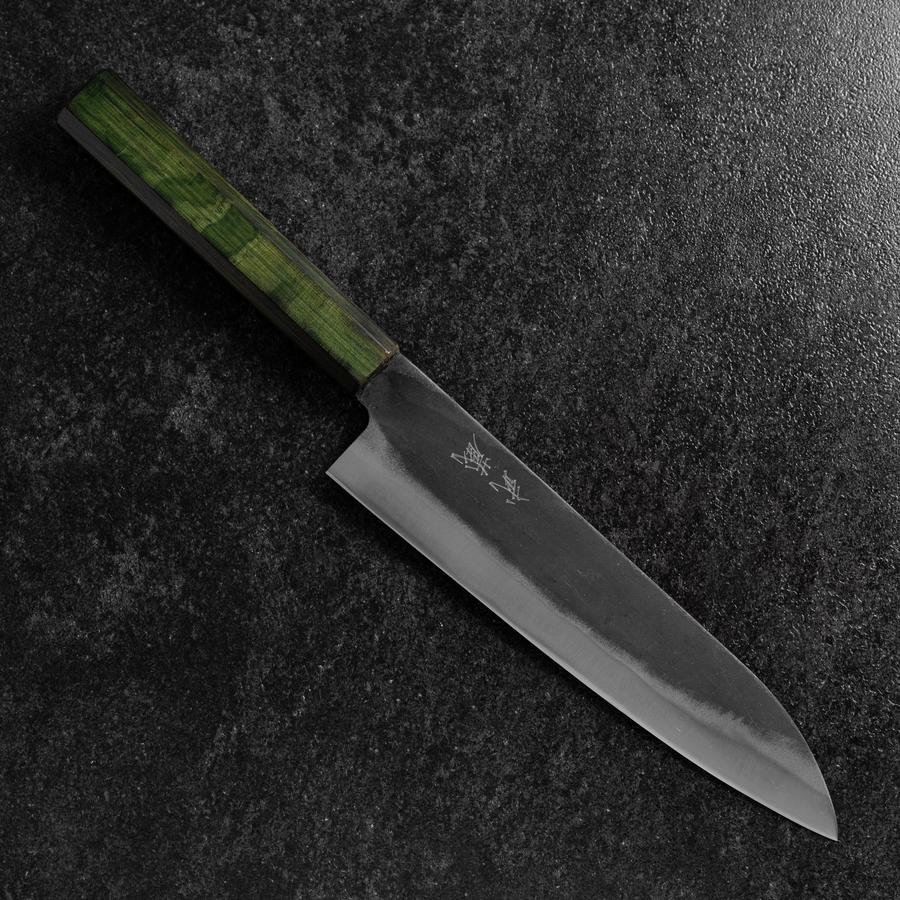 Gyuto Blue Steel #1 Kurouchi Grüner Urushi Griff 210mm