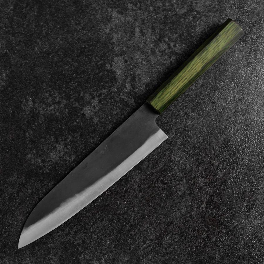 Gyuto Blue Steel #1 Kurouchi Grüner Urushi Griff 210mm - Image 2