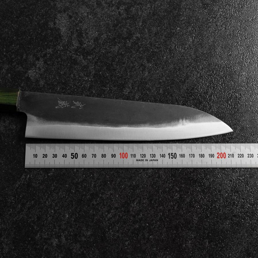 Gyuto Blue Steel #1 Kurouchi Grüner Urushi Griff 210mm - Image 7