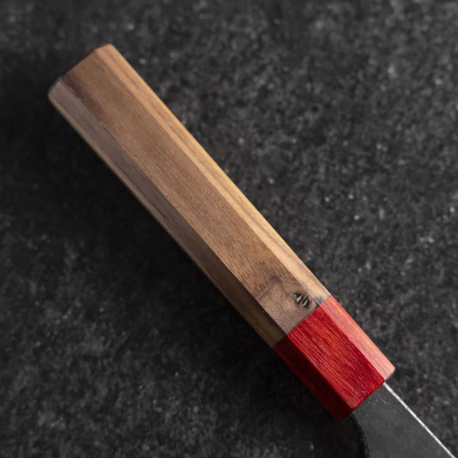 Gyuto Blue Steel #1 Kurouchi Roter Walnussholz Griff 240mm - Image 6