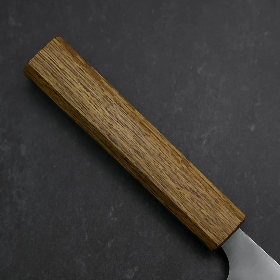 Gyuto Blue Steel #2 Edelstahlummantelung Poliert Eichenholz Griff 165mm - Image 6