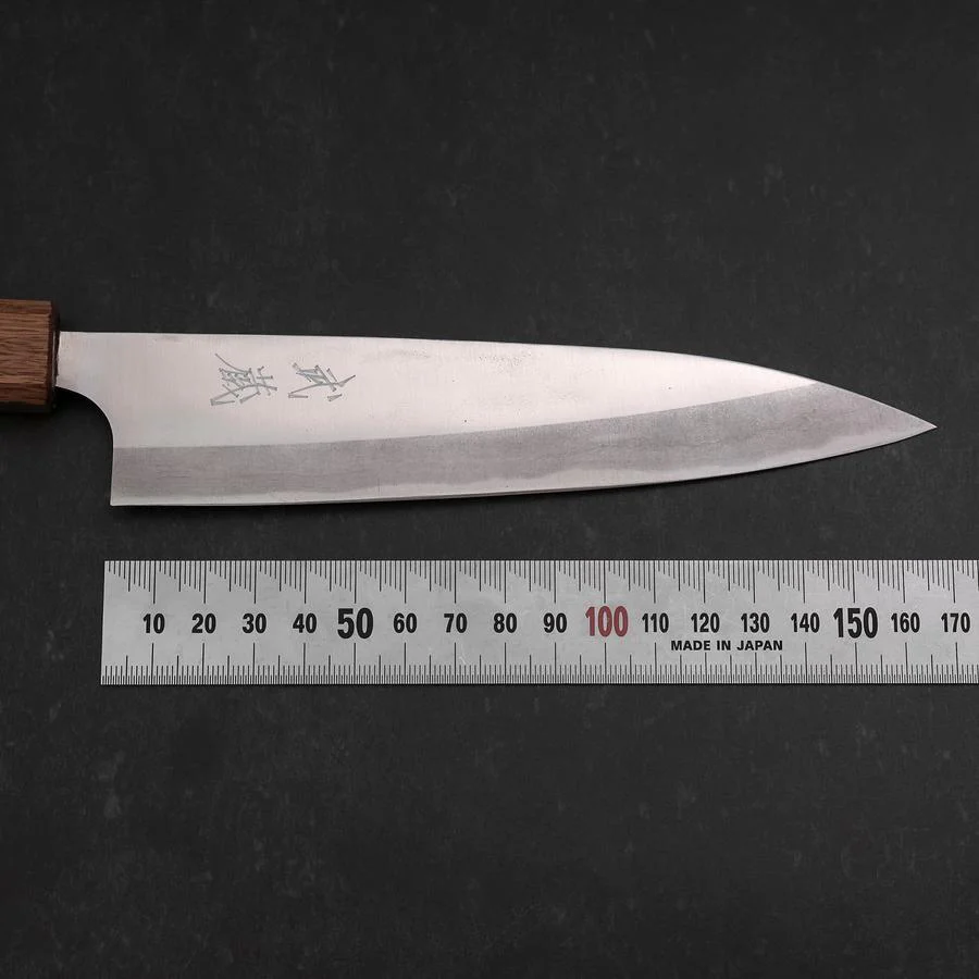 Gyuto Blue Steel #2 Edelstahlummantelung Poliert Eichenholz Griff 165mm - Image 7