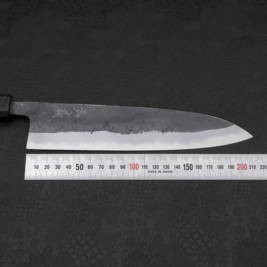 Gyuto Blue Steel #2 Kurouchi Schwarzer Ishime Urushi Griff 210M - Image 7
