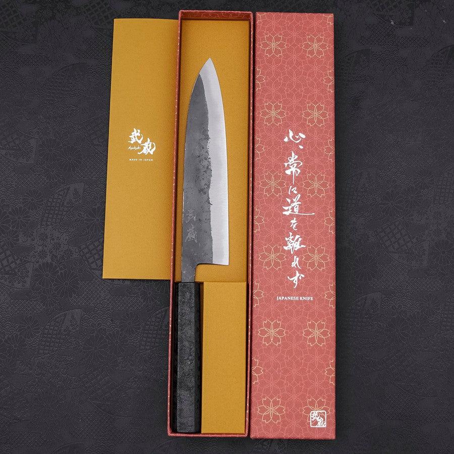 Gyuto Blue Steel #2 Kurouchi Schwarzer Ishime Urushi Griff 210M - Image 8