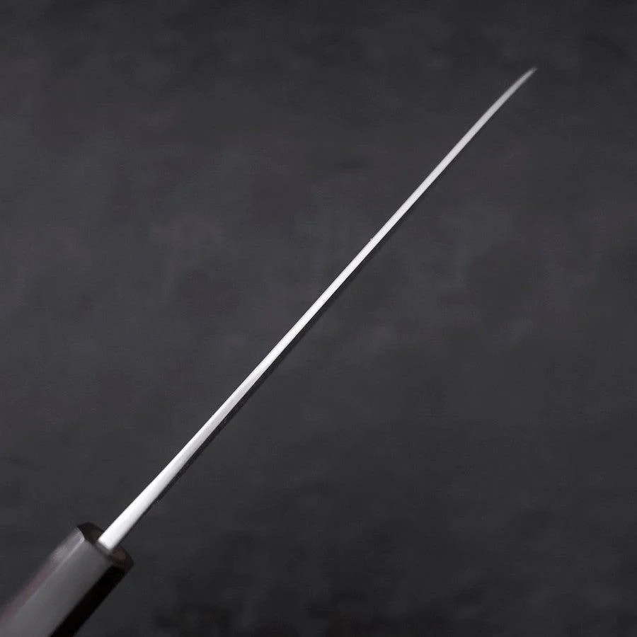 Gyuto Blue Steel #2 Kurouchi Büffelhorn und Ebenholz Griff 210mm - Image 5