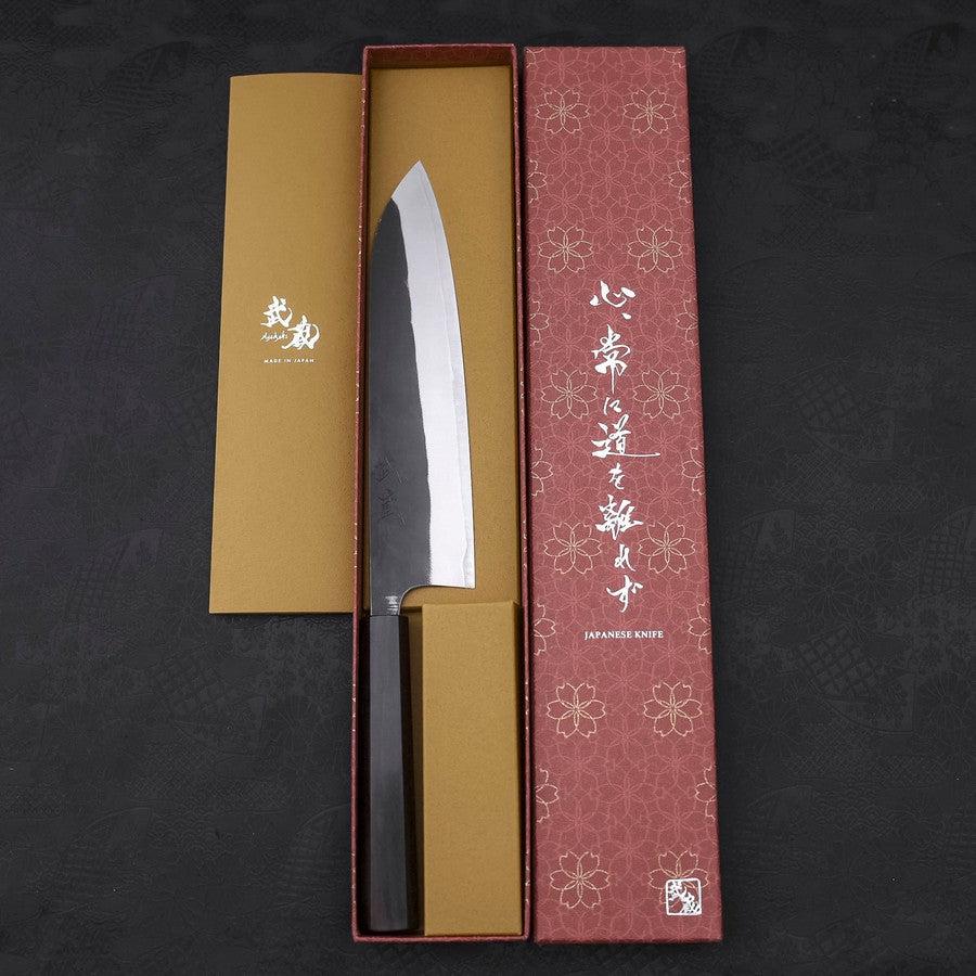 Gyuto Blue Steel #2 Kurouchi Büffelhorn und Ebenholz Griff 210mm - Image 8