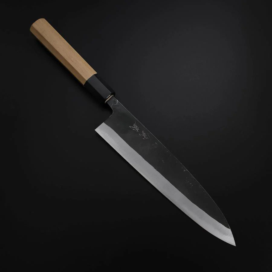 Gyuto Blue Steel #2 Kurouchi Büffelhorn und Magnolienholz Griff 210M