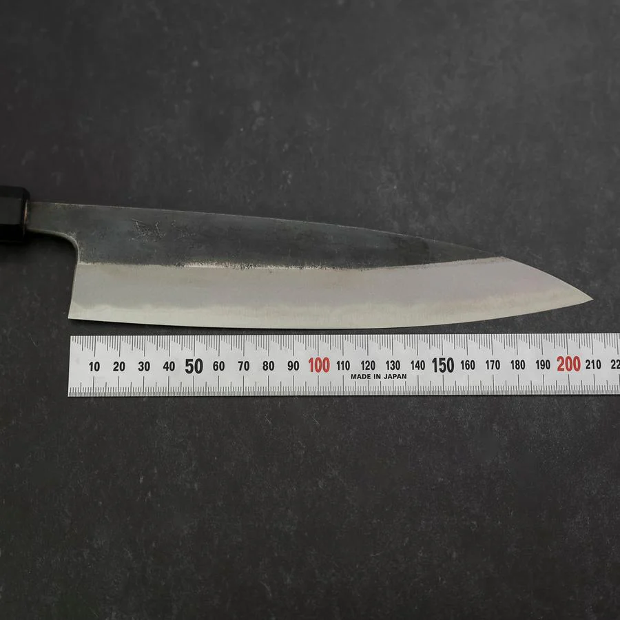 Gyuto Blue Steel #2 Kurouchi Büffelhorn und Ebenholz Griff 210mm - Image 7