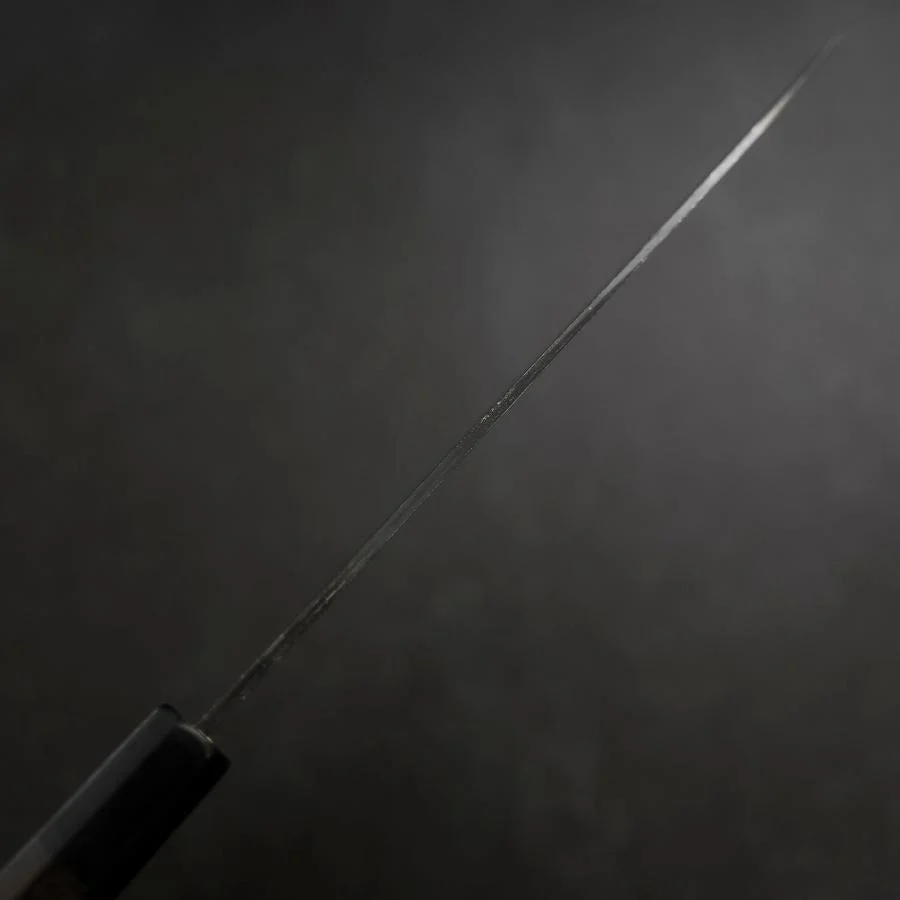Gyuto Blue Steel #2 Kurouchi Büffelhorn und Ebenholz Griff 210mm - Image 5