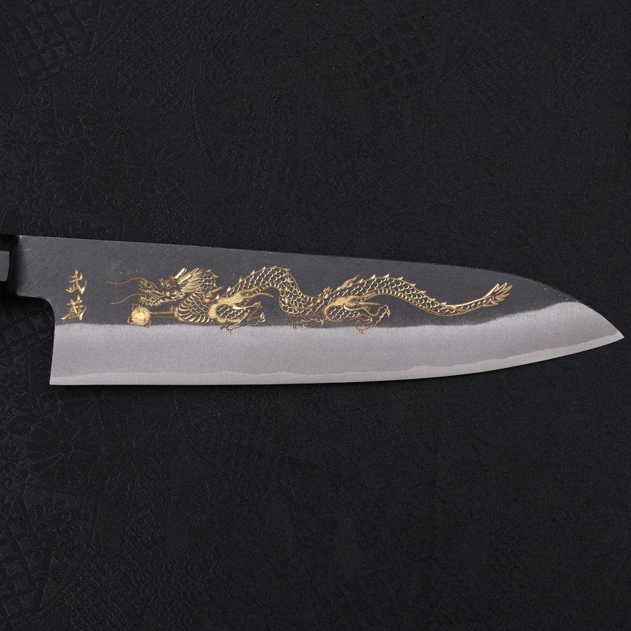 Gyuto Blue Steel #2 Kurouchi Chokin "Drache" Büffelhorn und Ebenholz Griff 210mm - Image 4
