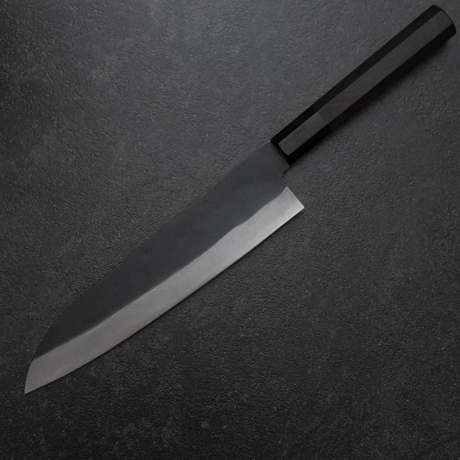 Gyuto Blue Steel #2 Kurouchi Chokin Drache Büffelhorn und Ebenholz Griff 210mm (Asamura) - Image 2