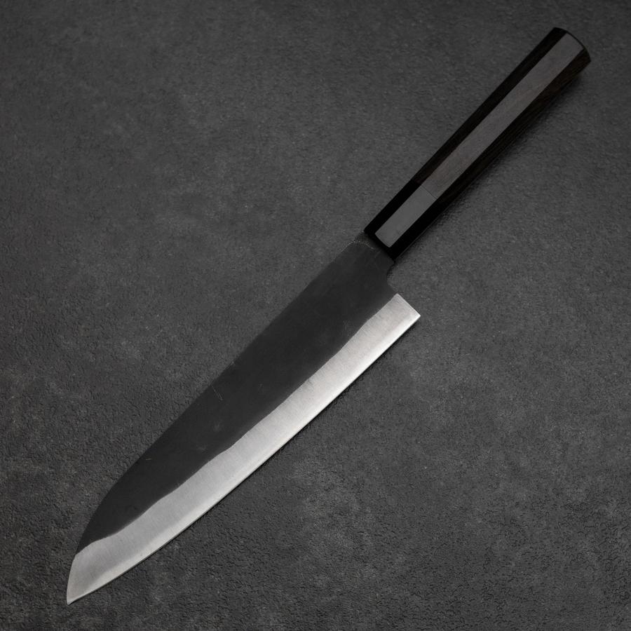 Gyuto Blue Steel #2 Kurouchi Chokin Hannya Büffelhorn und Ebenholz Griff 210mm - Image 2